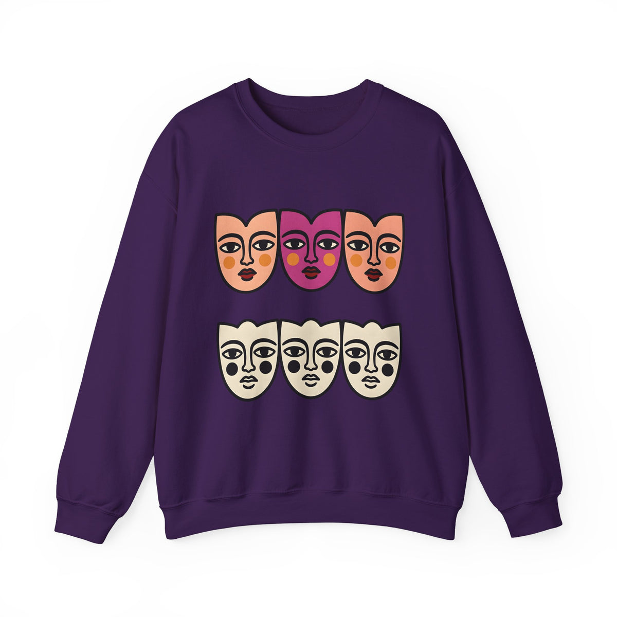 Abstract Faces Sweatshirt Abstract Art Gift Women Modern Sweatshirt Faces Sweatshirt Art Fan Contemporary Sweatshirt Artistic Graphic Minimal Bold Outlines