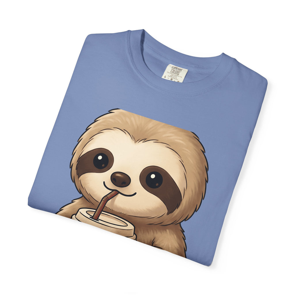 Sloth Java T-Shirt Coffee Creature Gift Women Playful T-Shirt Java T-Shirt Coffee Fan Cute T-Shirt Animal Graphic Sketch Cup T-Shirt