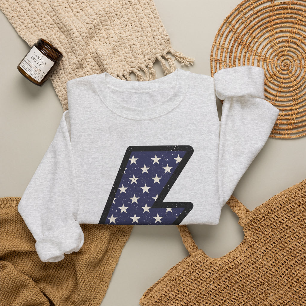 Electric Bolt Sweatshirt 4th Of July Freedom Gift Women Rustic Sweatshirt Lightning Sweatshirt Independence Fan Vintage Sweatshirt Liberty Graphic Nostalgic