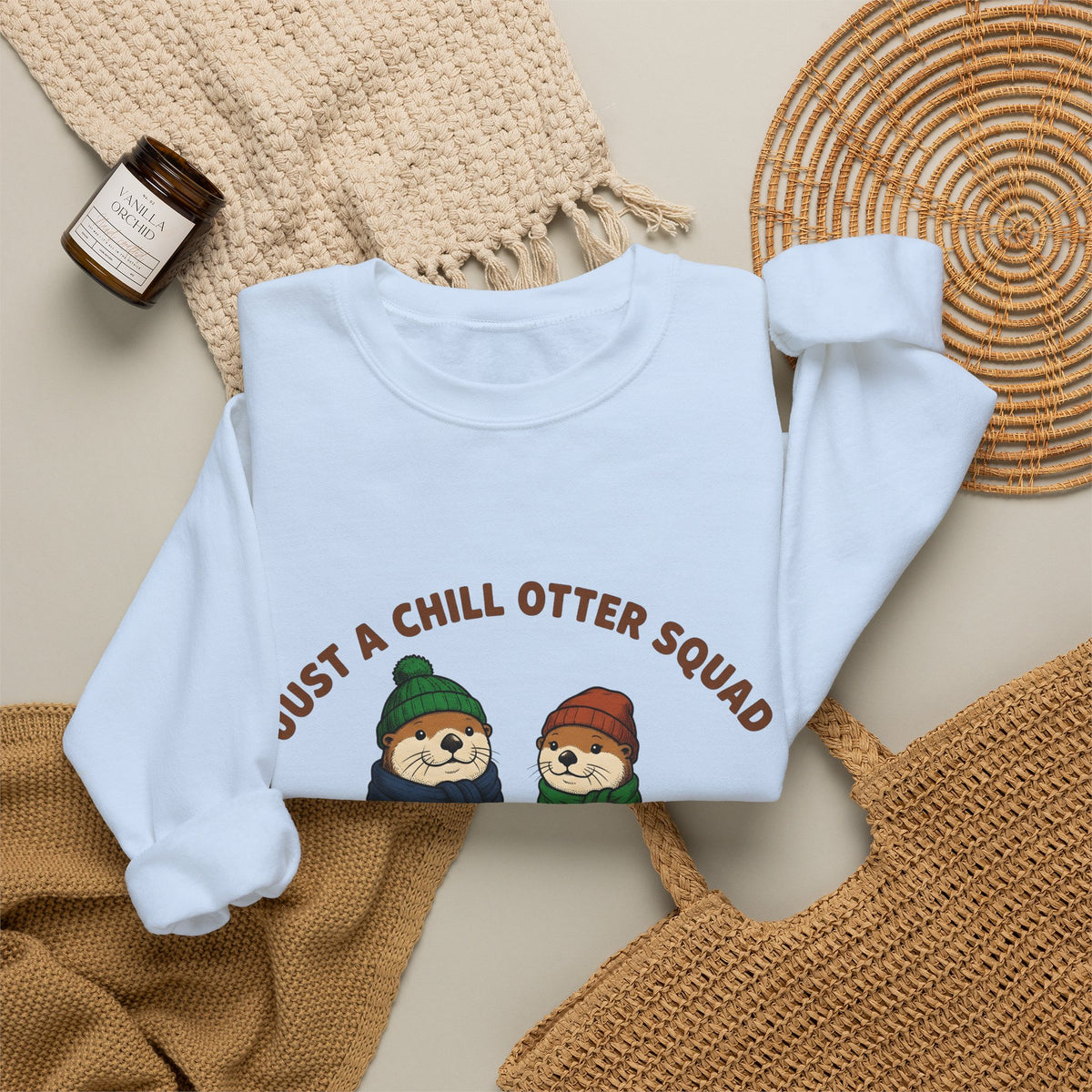 Otter Group Sweatshirt Funny Wildlife Gift Women Comic Sweatshirt Otters Sweatshirt Humor Fan Cartoon Sweatshirt Animal Graphic Sketch Beanies Sweatshirt