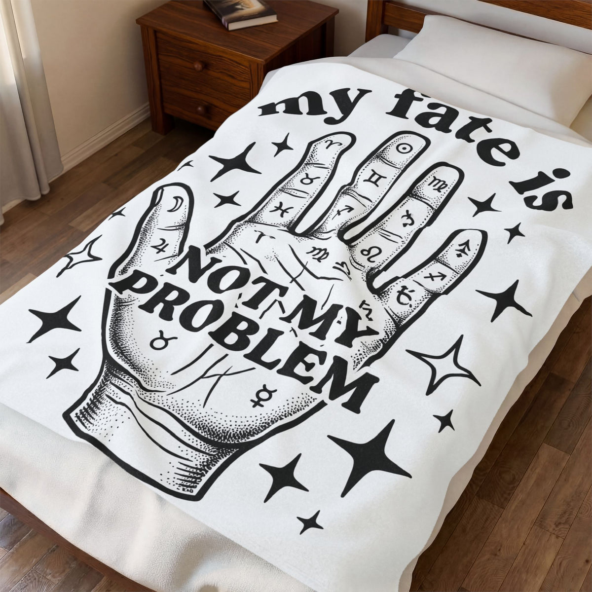 Palmistry Palm Blanket Boho Chic Celestial Gift Women Metaphysical Blanket Palm Reading Blanket Hippie Fan Spiritual Blanket Astrology Graphic