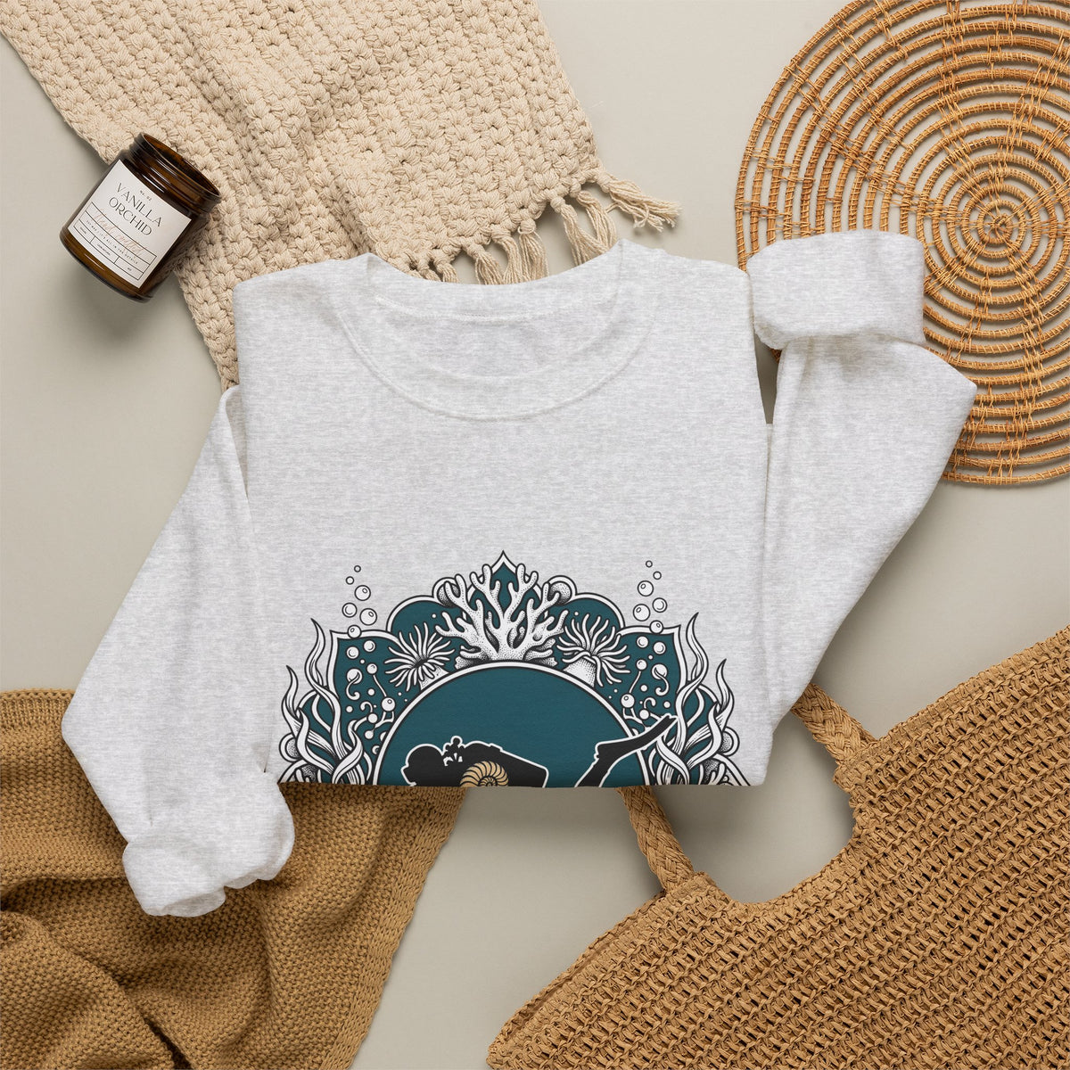 Scuba Diver Sweatshirt Sports Sea Gift Women Bohemian Sweatshirt Snorkeler Sweatshirt Athlete Fan Ocean Graphic Sweatshirt Retro Reef Sweatshirt