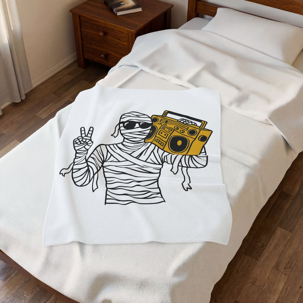 Mummy Boombox Halloween Audio Gift Sketch Wrapped Mummy Horror Fan Monster Drawing Old Blanket