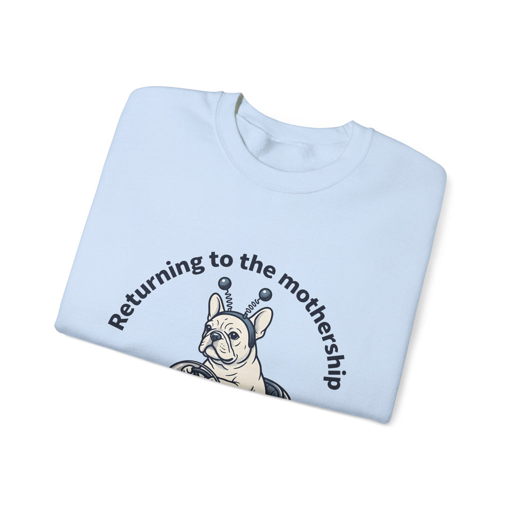 French Bulldog Rocket Sweatshirt Dog Jokes Gift Women Cartoon Sweatshirt Frenchie Sweatshirt Dog Fan Toon Sweatshirt Funny Graphic Vintage Satellite Sweatshirt