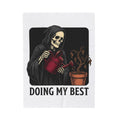 Dark Reaper Blanket Boho Chic Spooky Gift Women Retro Blanket Grim Reaper Blanket Bohemian Fan Vintage Blanket Horror Graphic Throwback Flower