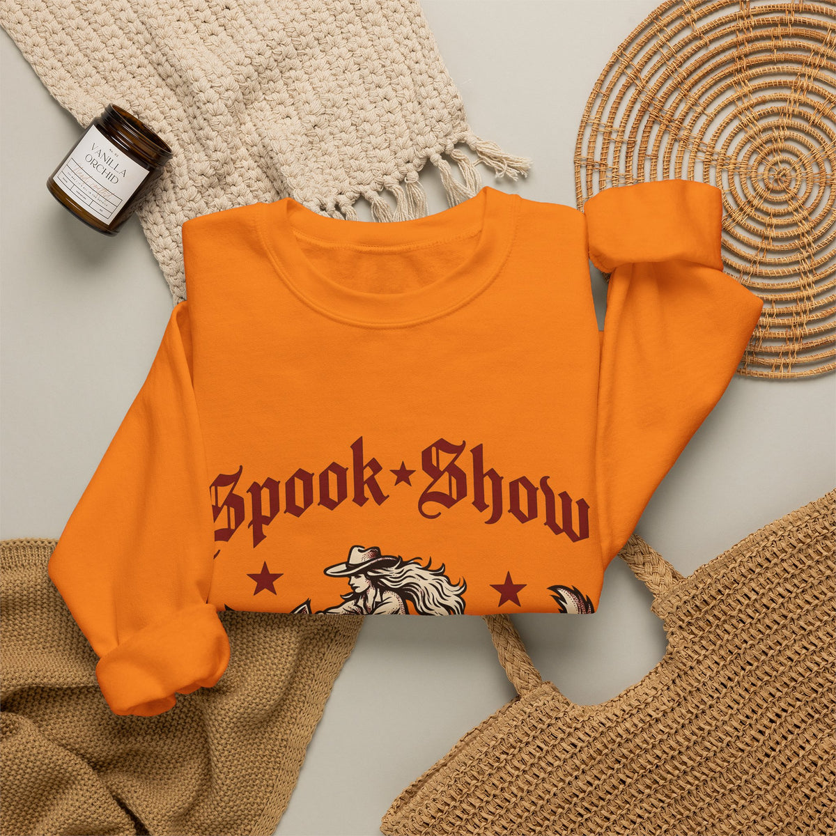 Cowgirl Kitten Halloween Rodeo Gift Farmhouse Kitten Horror Fan Rustic Rodeo Nostalgic Twinkles Sweatshirt