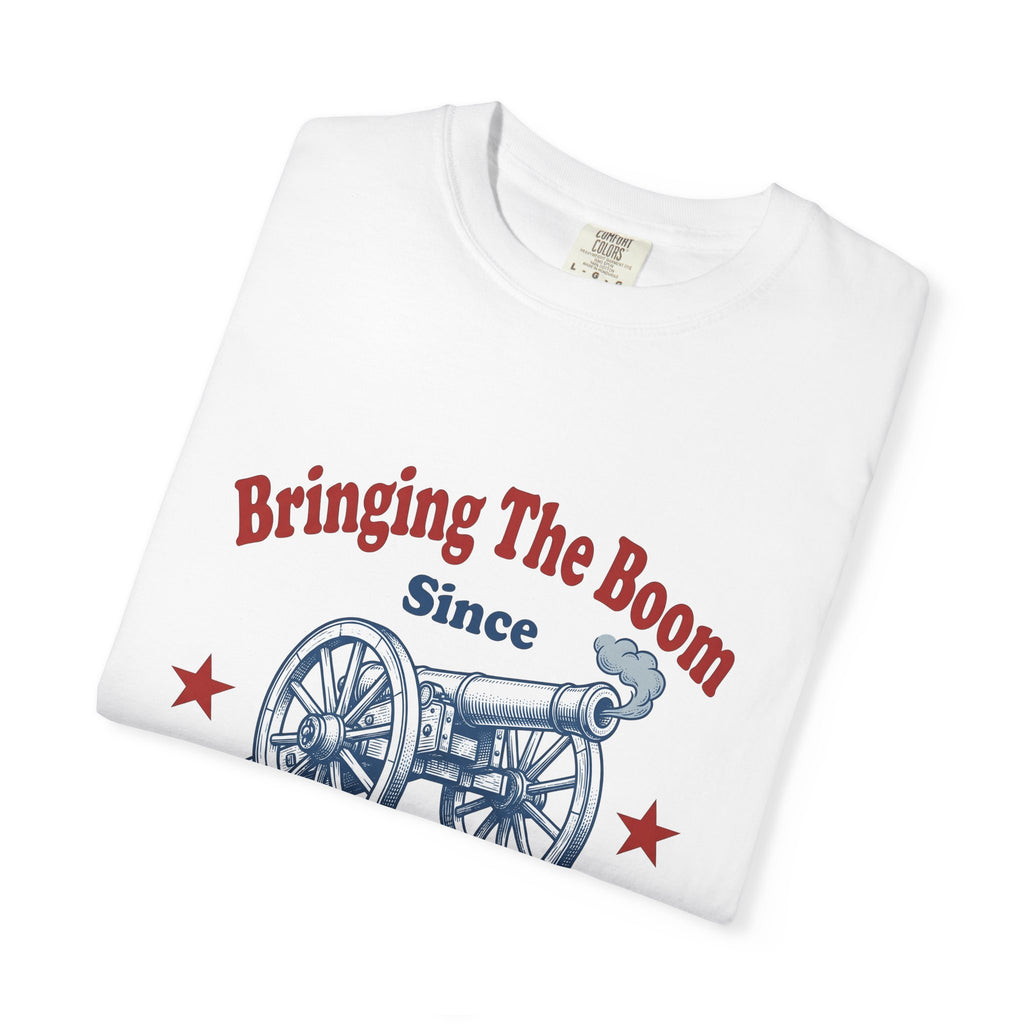 Cannon Illustration T-Shirt 4th Of July America Gift Women Retro T-Shirt Artillery T-Shirt Fireworks Fan Vintage T-Shirt Patriotic Graphic Sketch