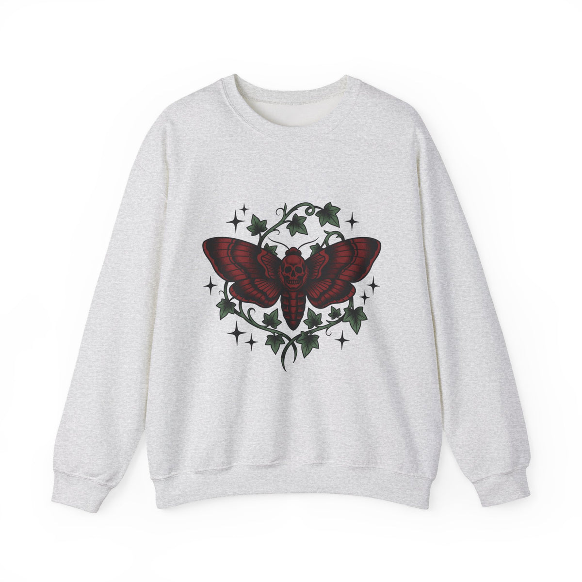 Skull Moth Sweatshirt Halloween Gothic Gift Women Tattoo Sweatshirt Deathshead Moth Sweatshirt Horror Fan Dark Art Sweatshirt Gothic Graphic Vintage Ivy Sweatshirt