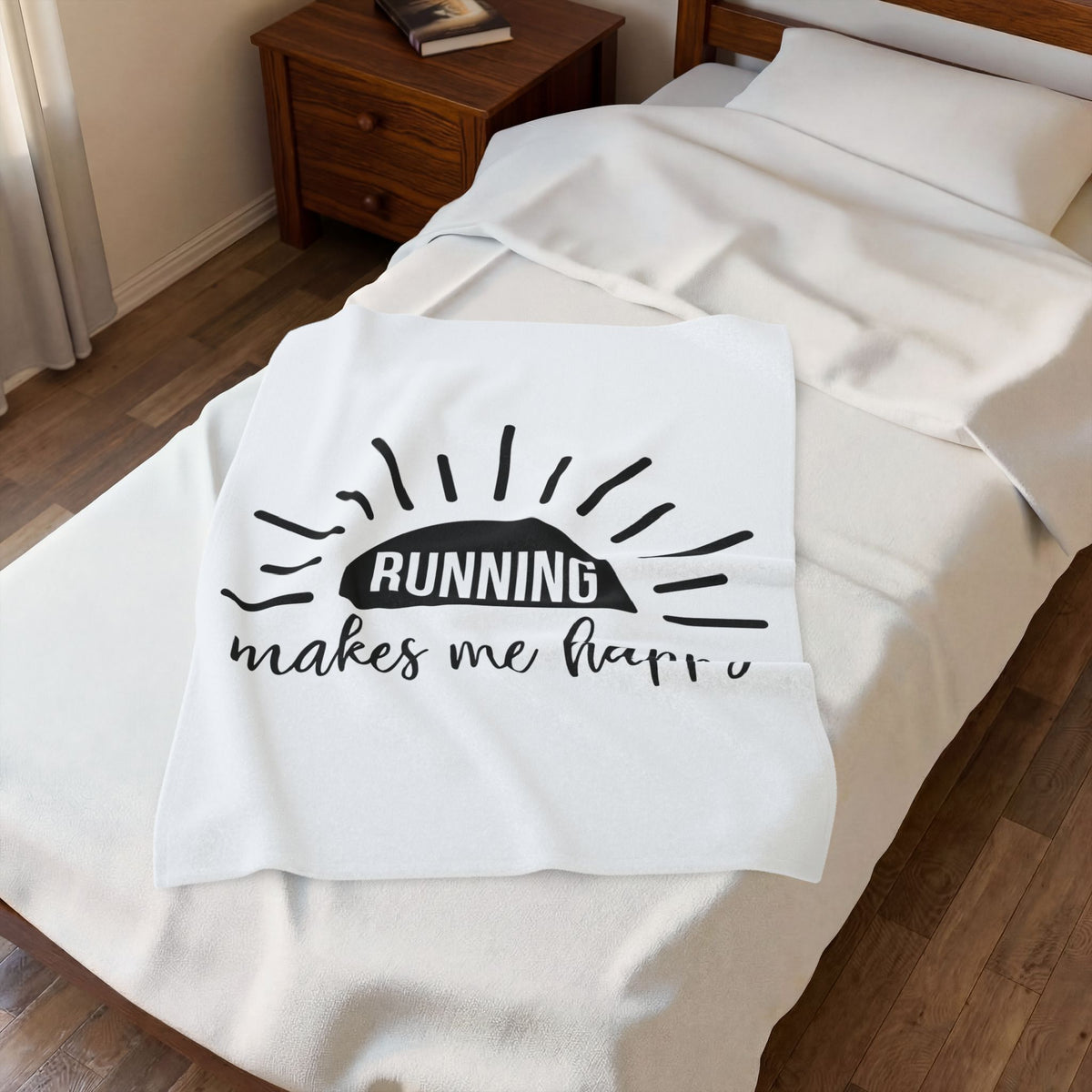 Dawn Illustration Blanket Running Exercise Gift Women Basic Blanket Morning Blanket Runner Enthusiast Simple Blanket Fitness Graphic Trendy