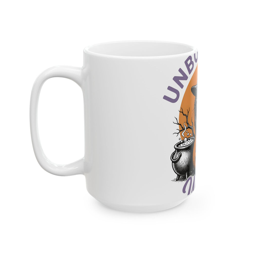 Black Cat Witch Hat Halloween Animal Gift Cartoon Witch Hat Halloween Fan Cat Minimalist Mug