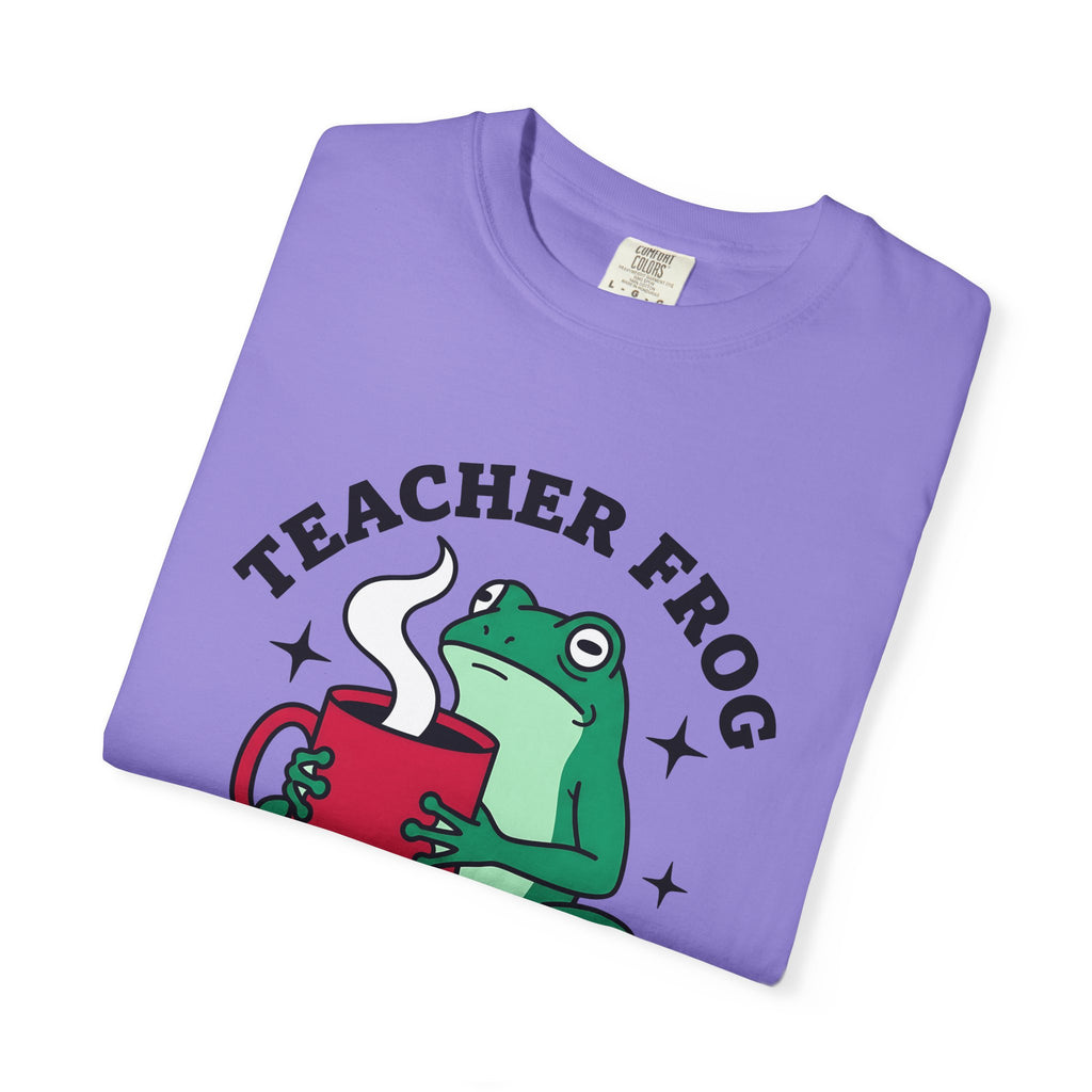 Frog Coffee Cup T-Shirt Teachers Latte Gift Women Kawaii T-Shirt Coffee T-Shirt T-Shirt Educator Enthusiast Coffee T-Shirt Cappuccino Graphic Classic