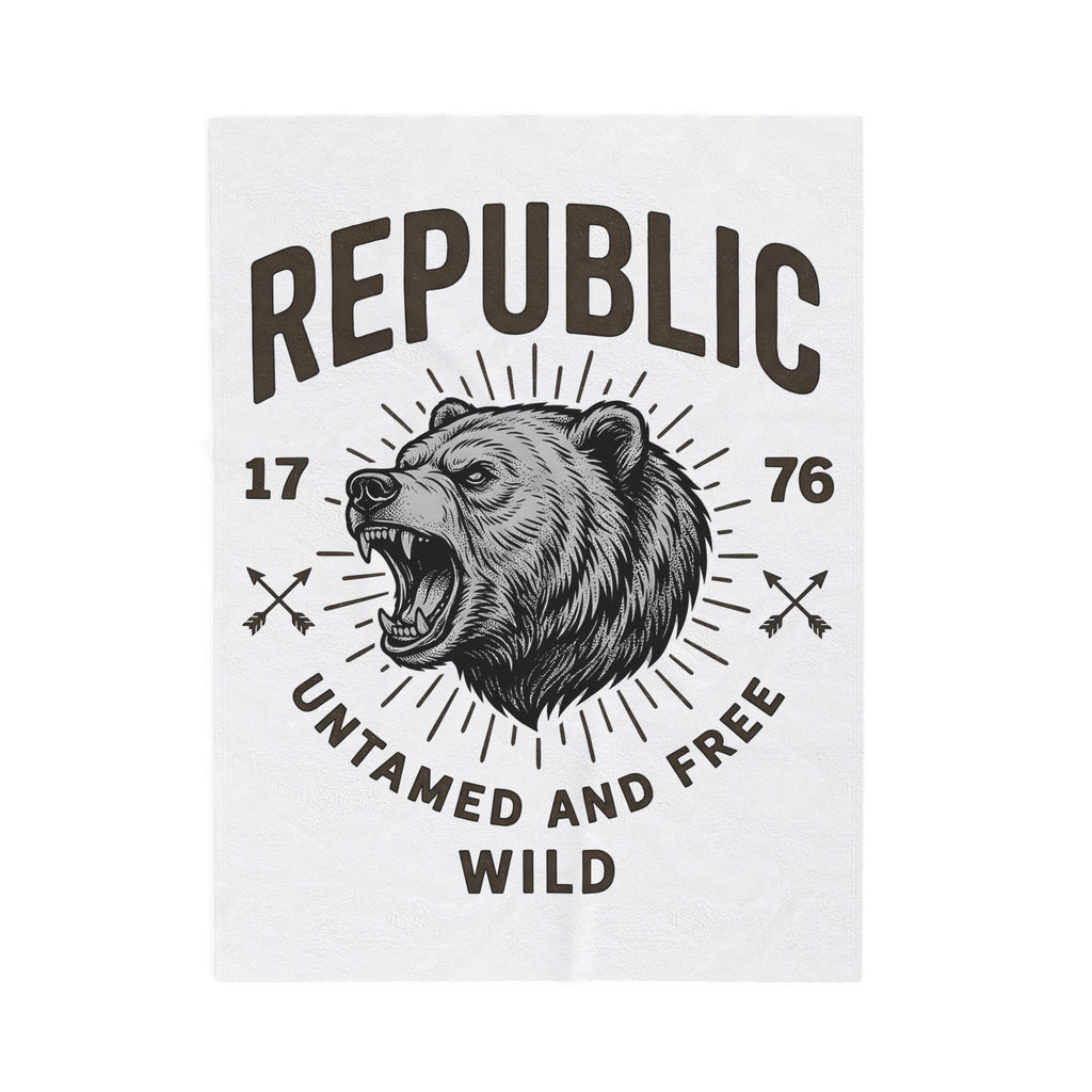 Bear Face Blanket America Flag Gift Women Retro Blanket Ursine Blanket Patriot Fan Vintage Blanket Banner Graphic Sketch Arrow Blanket