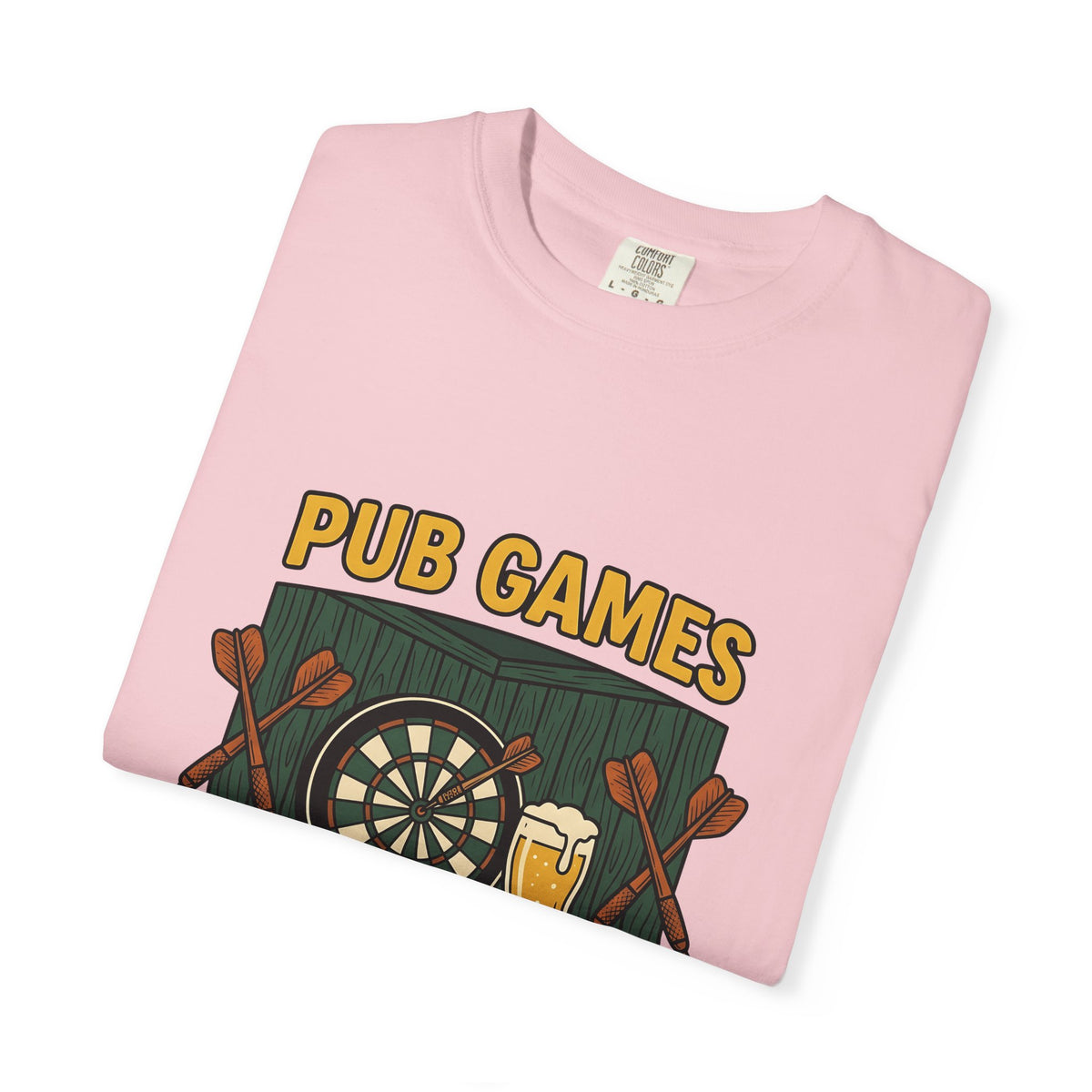 Darts Game T-Shirt Sports Lounge Gift Women Grunge T-Shirt Darts T-Shirt Athlete Fan Distressed T-Shirt Relaxation Graphic Cartoon Ale Glass T-Shirt