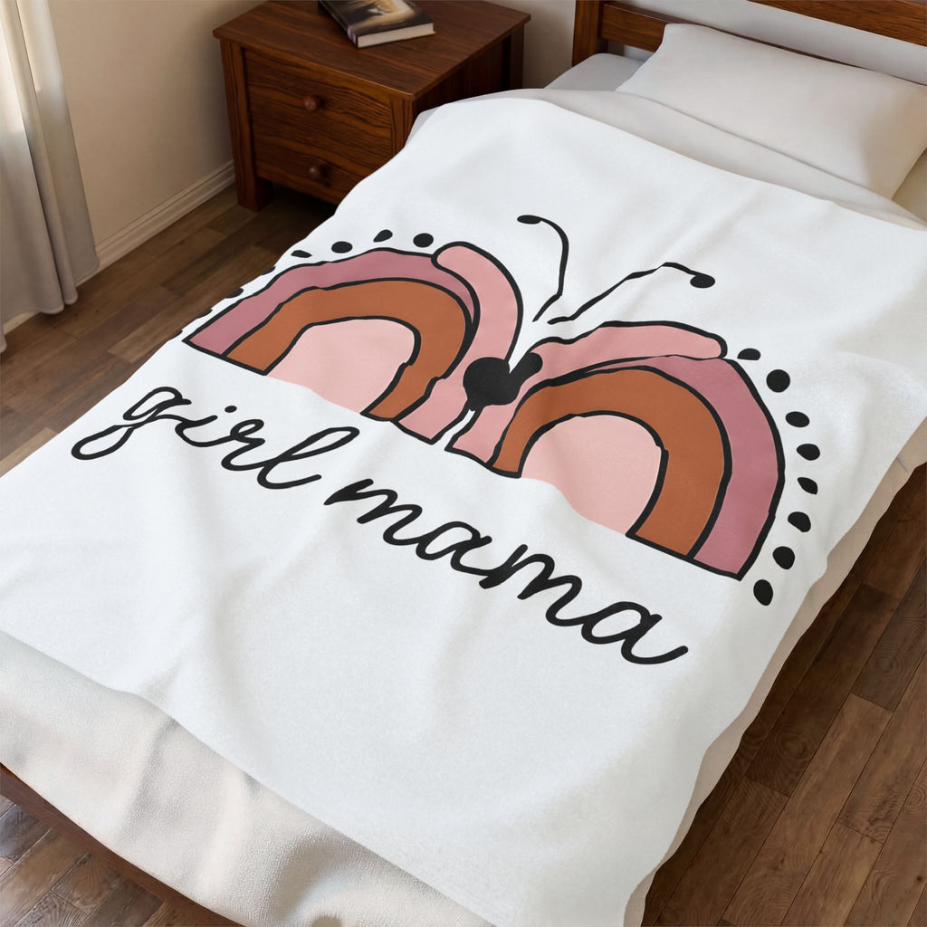 Rainbow Butterfly Blanket Moms Family Gift Women Boho Blanket Butterfly Blanket Motherhood Enthusiast Hippie Blanket Clan Graphic Minimalist Heart