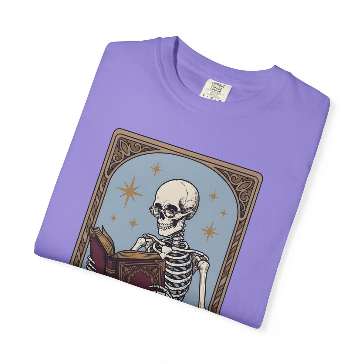 Skeleton Reading Book T-Shirt Gothic Academic Gift Women Vintage T-Shirt Skeleton T-Shirt Dark Fan Retro T-Shirt Scholar Graphic Tarot Coffee Cup