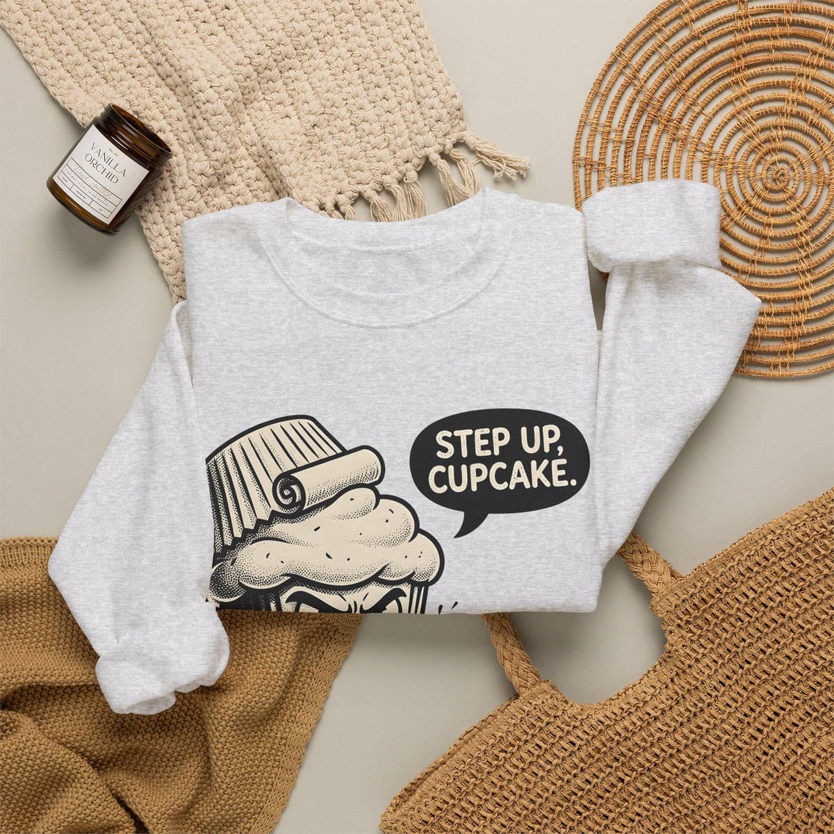 Cake Character Sweatshirt Desserts Satire Gift Women Anime Sweatshirt Pastry Sweatshirt Dessert Fan Manga Sweatshirt Parody Graphic Hand Drawn Speech Cloud