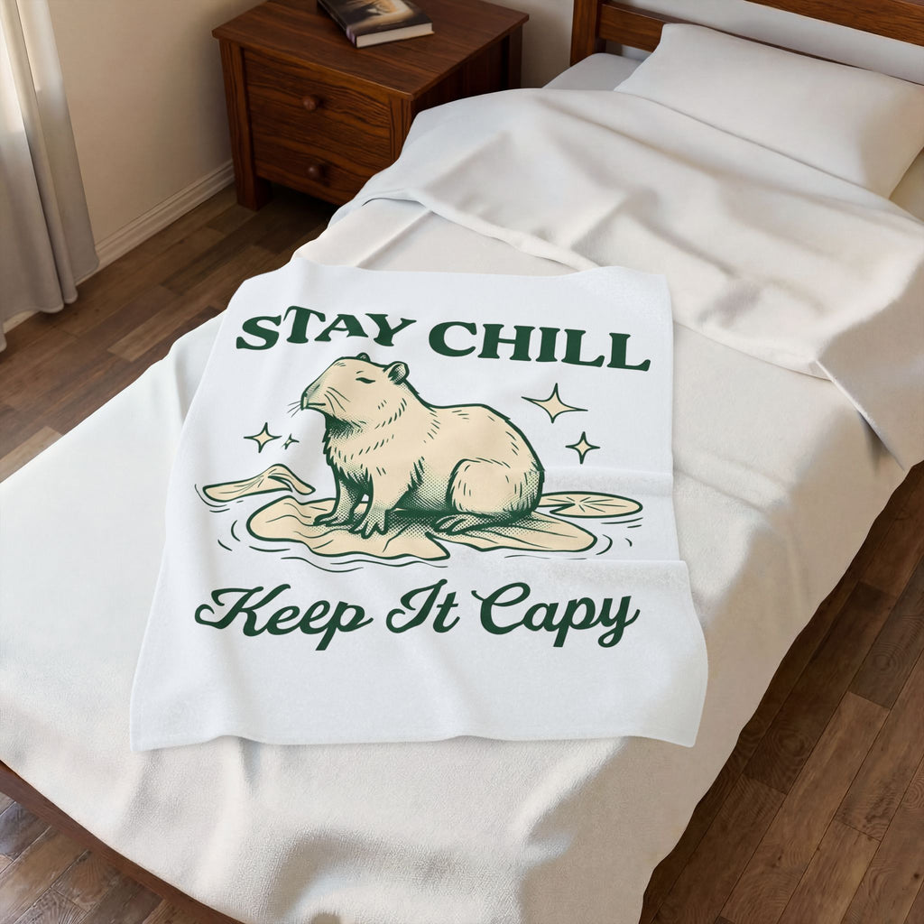 Capybara Blanket Capybara Creatures Gift Women Sketch Blanket Rodent Blanket Capybara Fan Guinea Pig Blanket Animal Graphic Cartoon Lotus Leaf