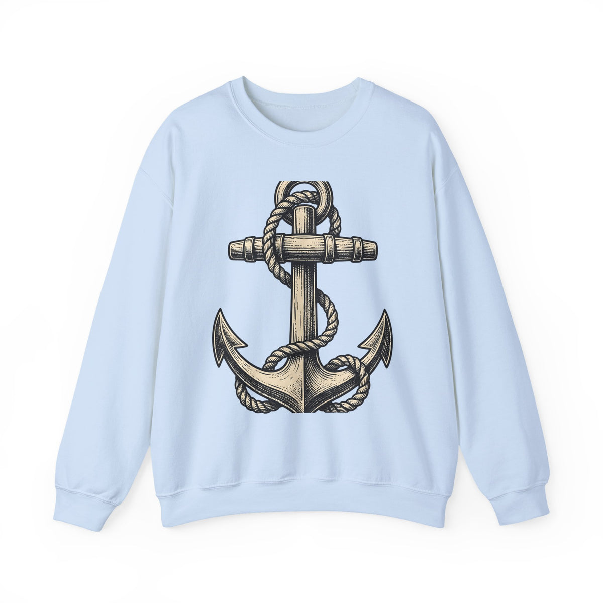 Anchor Line Nautical Beach Gift Old School Rope Sailor Fan Mooring Outline Seaside Sweatshirt