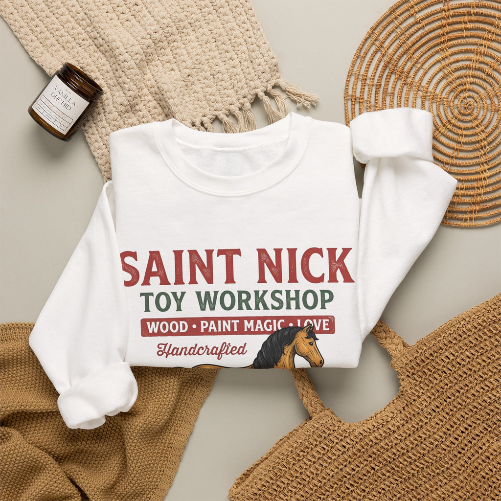 Rocking Horse Sweatshirt Christmas Dolls Gift Women Retro Sweatshirt Hobby Horse T-Sh