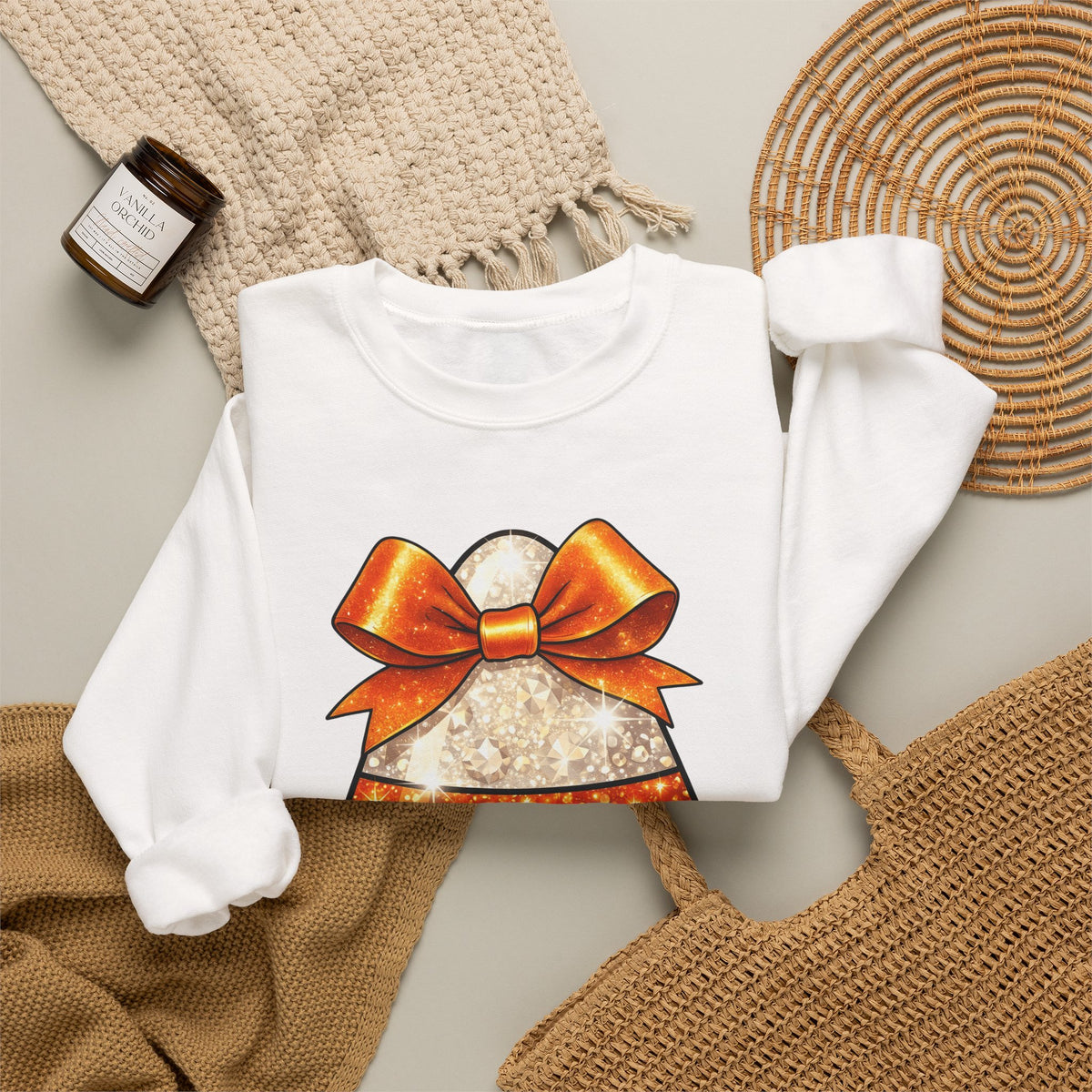 Candy Corn Sweatshirt Halloween Candy Gift Women Glitter Sweatshirt Triangular Corn Sweatshirt Spooky Fan Sparkling Sweatshirt Sweets Graphic Kawaii Bow Sweatshirt