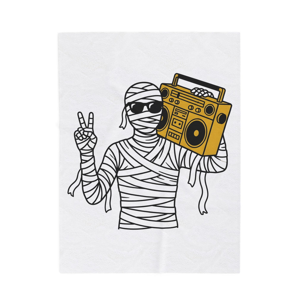 Mummy Boombox Halloween Audio Gift Sketch Wrapped Mummy Horror Fan Monster Drawing Old Blanket