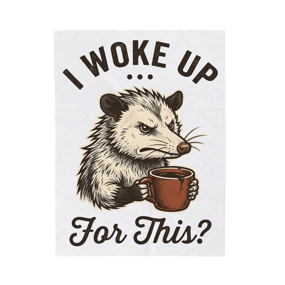 Opossum Coffee Blanket Possum Espresso Gift Women Comic Blanket Coffee Blanket Opossum Enthusiast Cartoon Blanket Coffee Graphic Retro Cup Blanket