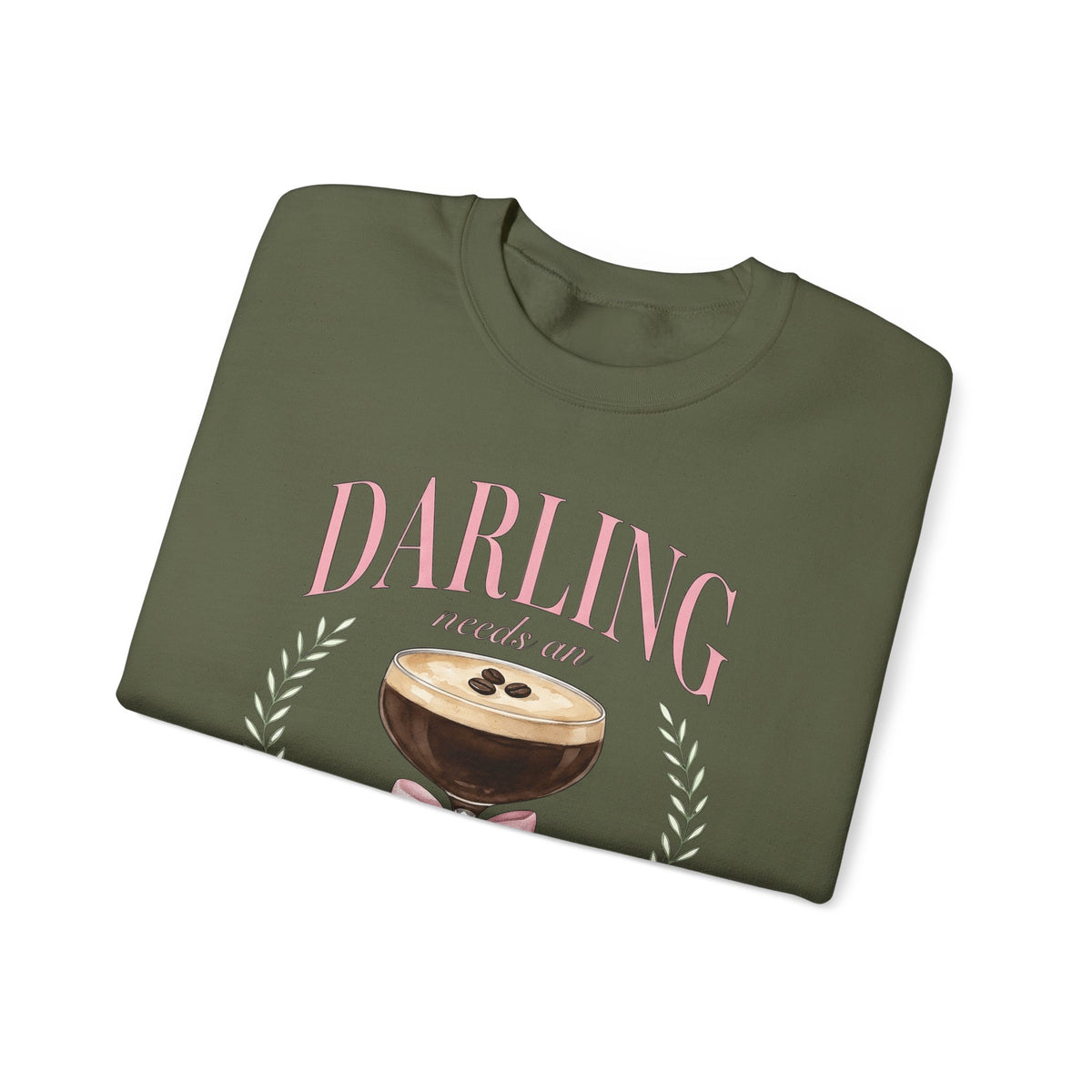 Espresso Martini Sweatshirt Coffee Cocktail Gift Women Watercolor Sweatshirt Martini Sweatshirt Coffee Fan Cocktail Design Sweatshirt Hand Drawn Pink Bow