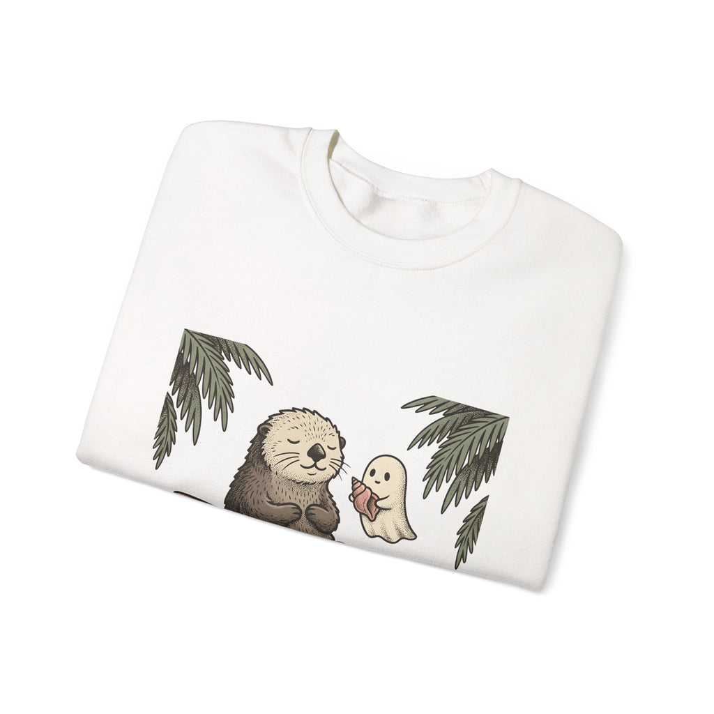 Otter Wave Sweatshirt Sports Seaside Gift Women Playful Sweatshirt Otter Sweatshirt Athlete Fan Cartoon Sweatshirt Coastal Graphic Old School Apparition Sweatshirt