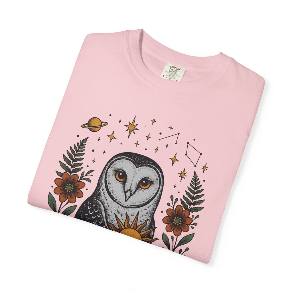Owl Sun Boho Chic Nature Gift Boho Hoot Bohemian Fan Hippie Environmental Vintage Floral T-Shirt