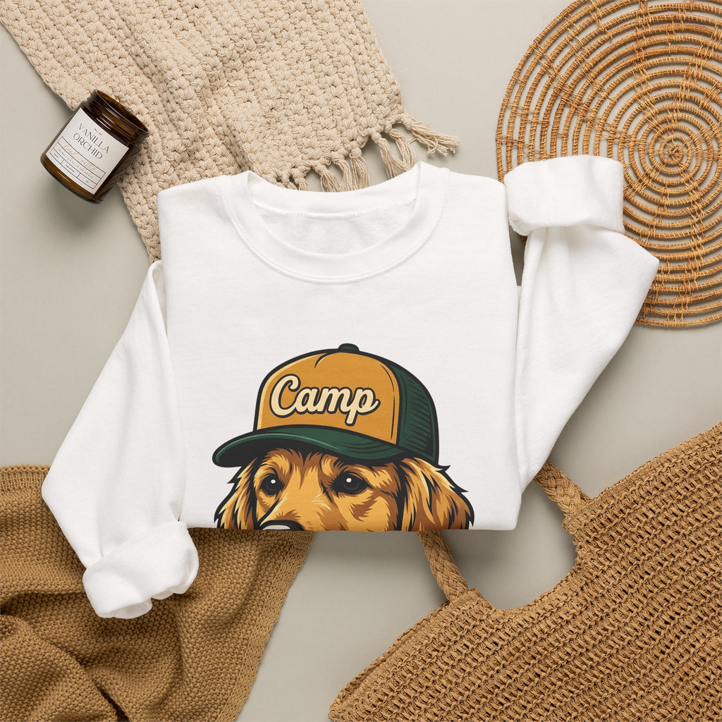 Golden Retriever Sweatshirt Dog Hiking Gift Women Hand Drawn Sweatshirt Retriever Sweatshirt Dog Fan Illustrated Graphic Sweatshirt Classic Cap Sweatshirt