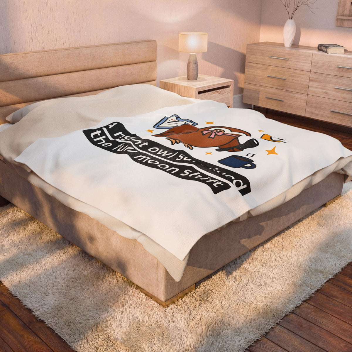 Owl Nurses Espresso Gift Comic Owl Blanket