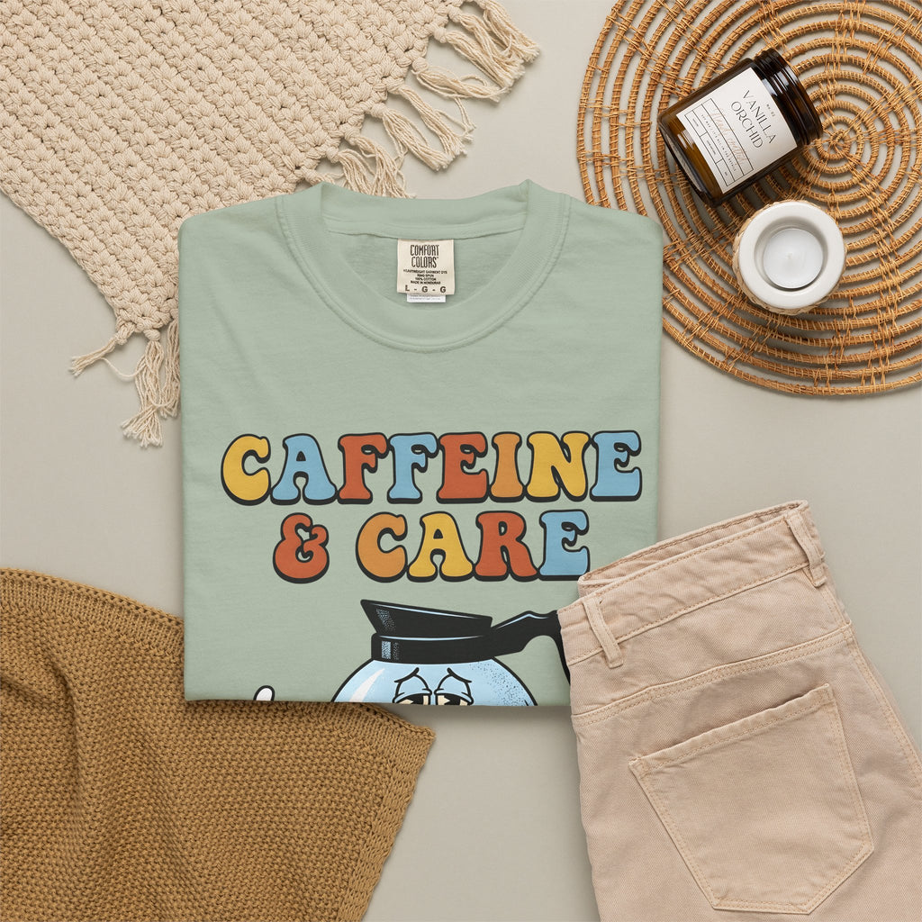 Coffee Pot Character T-Shirt Nurses Coffee Gift Women Cartoon T-Shirt Coffee Maker T-Shirt Nurse Fan Cartoony T-Shirt Caffeine Graphic Retro