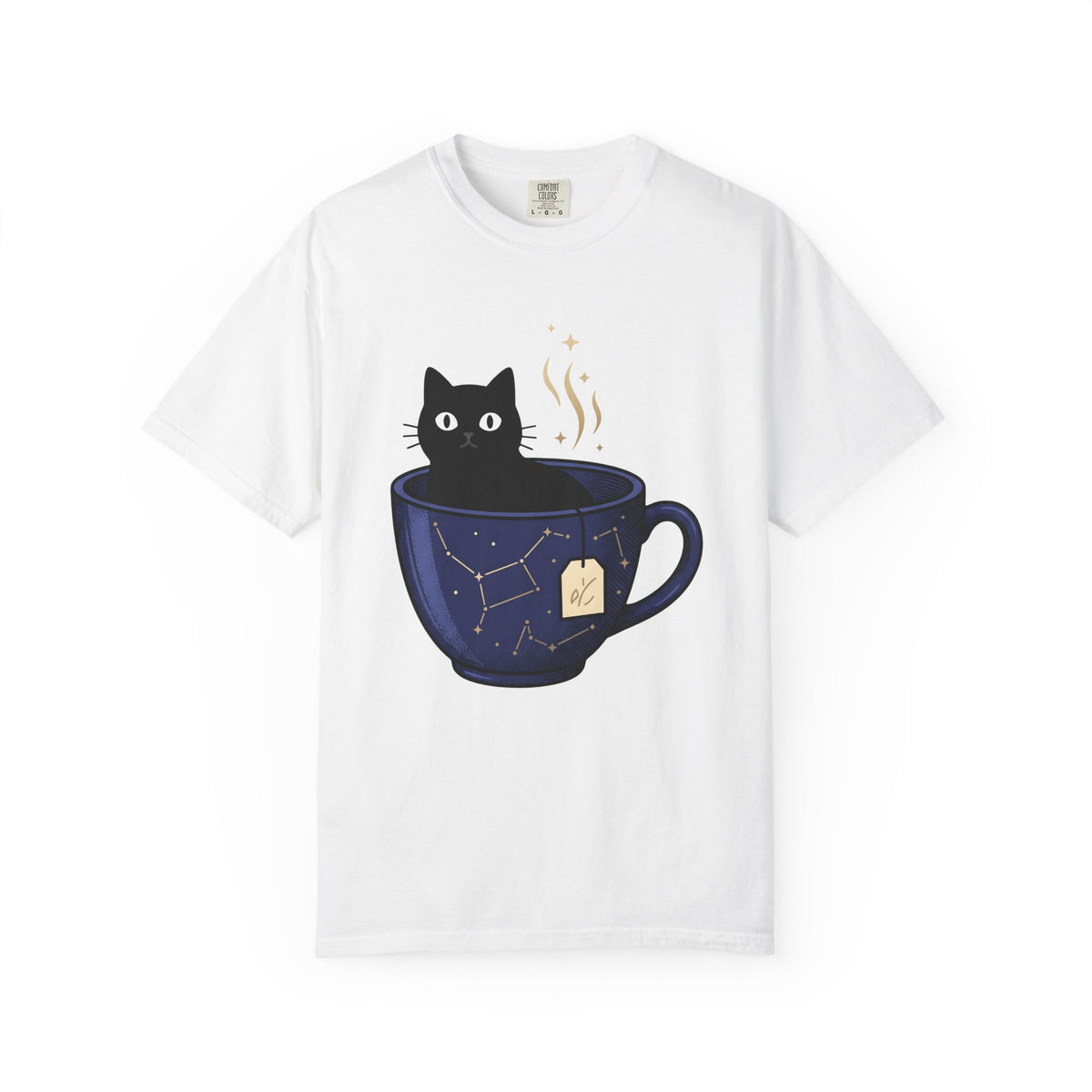 Black Feline Tea Cup T-Shirt Cat Gift Women Signs Gift Women Cute T-Shirt Cat T-Shirt T-Shirt Cat Fan Kitty T-Shirt Adorable T-Shirt Zodiac Graphic T-Shirt