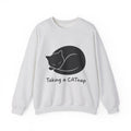 Dozing Feline Sweatshirt Cat Creature Gift Women Geometric Sweatshirt Cat Sweatshirt Kitty Fan Abstract Sweatshirt Beast Graphic Minimalist Claw Sweatshirt