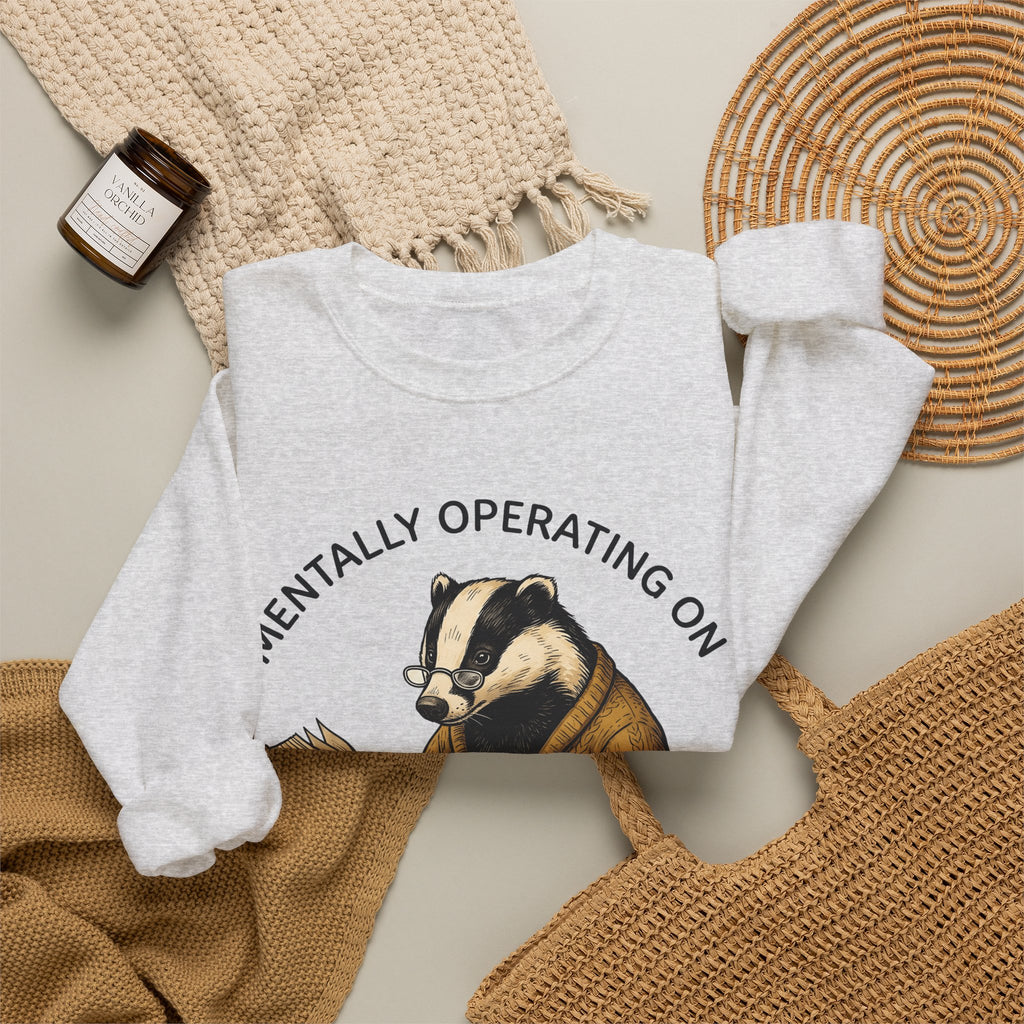 Badger Pullover Sweatshirt Funny Wildlife Gift Women Sketch Sweatshirt Badger Sweatshirt Humor Fan Drawing Graphic Retro Novel Sweatshirt