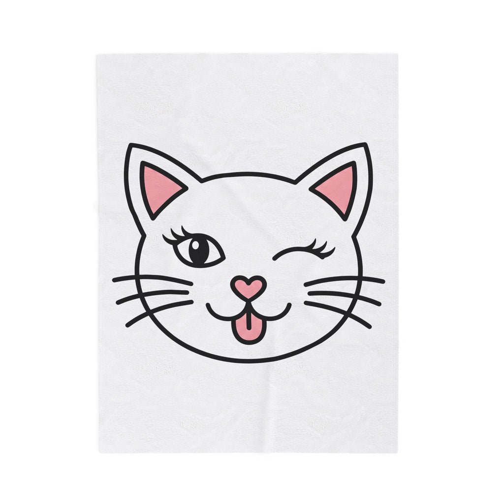 Feline Face Blanket Cat Mammal Gift Women Cartoon Blanket Cat Blanket Kitty Fan Cartoonish Blanket Animal Graphic Modern Heart Tip Nose Blanket