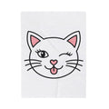 Feline Face Blanket Cat Mammal Gift Women Cartoon Blanket Cat Blanket Kitty Fan Cartoonish Blanket Animal Graphic Modern Heart Tip Nose Blanket