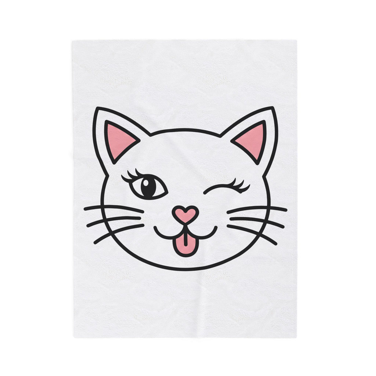 Feline Face Blanket Cat Mammal Gift Women Cartoon Blanket Cat Blanket Kitty Fan Cartoonish Blanket Animal Graphic Modern Heart Tip Nose Blanket