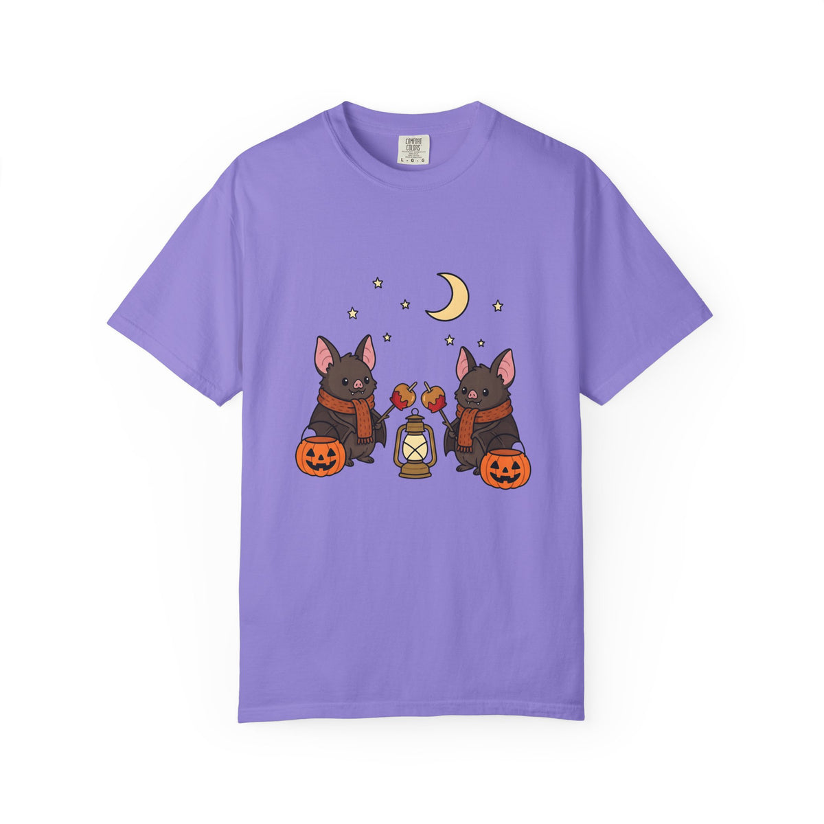Bat Drawing T-Shirt Halloween Creatures Gift Women Charming T-Shirt Bat T-Shirt Spooky Fan Cartoon T-Shirt Monster Graphic Animated Gourd T-Shirt