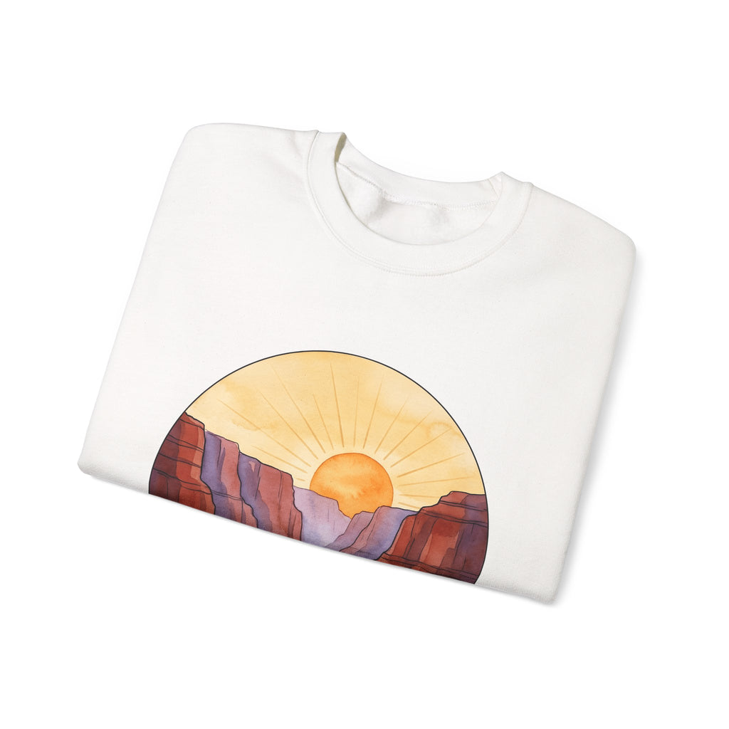 Desert Canyon Sweatshirt Nature Hiking Gift Women Hand Painted Sweatshirt Canyon Sweatshirt Outdoors Enthusiast Painted Sweatshirt Trekker Graphic Retro Dawn