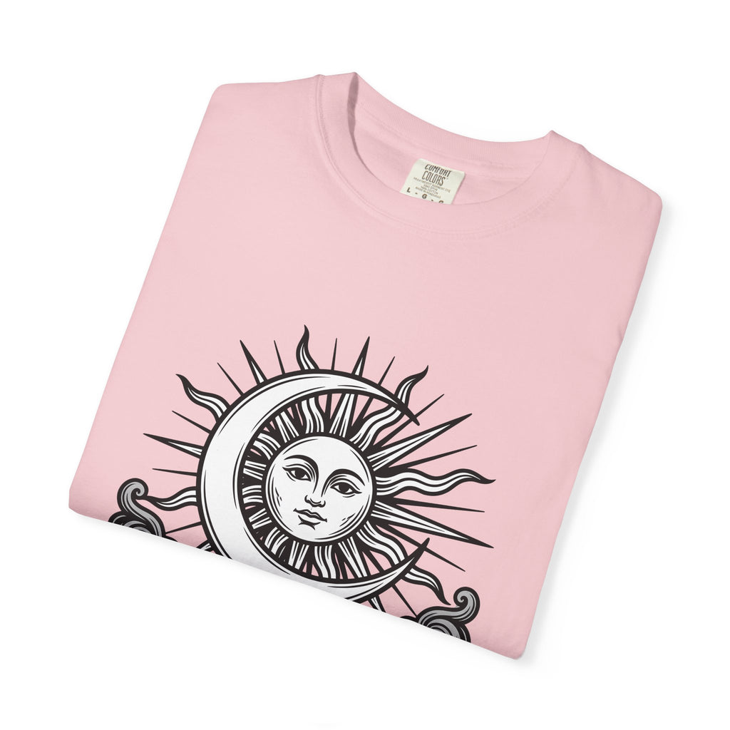 Sun Moon Boho Chic Astrology Gift Sketch Celestial Body Bohemian Enthusiast Drawing Astrology T-Shirt