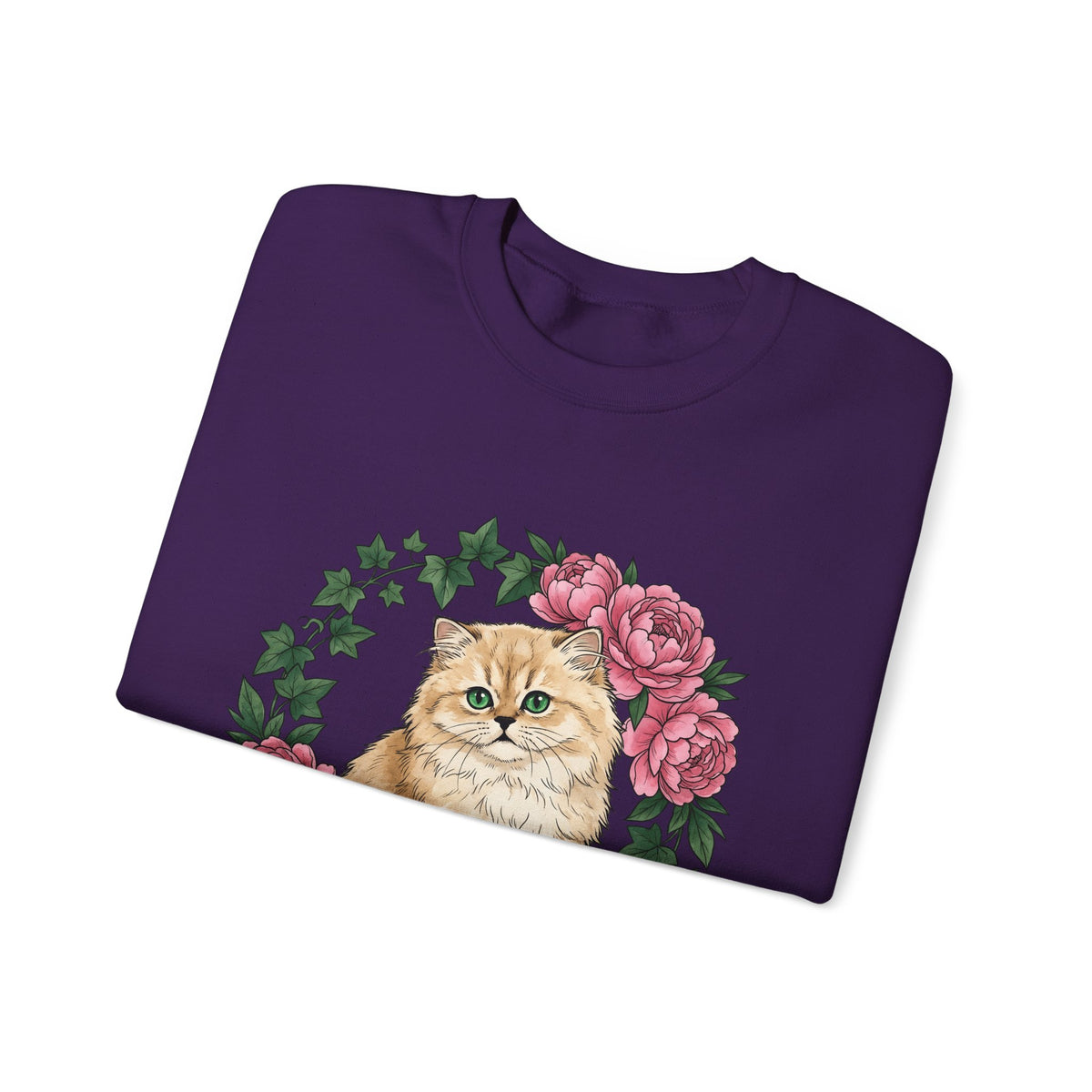 Longhair Cat Cat Blossoms Gift Acrylic Maine Coon Cat Fan Feline Floral Ink Floral Sweatshirt