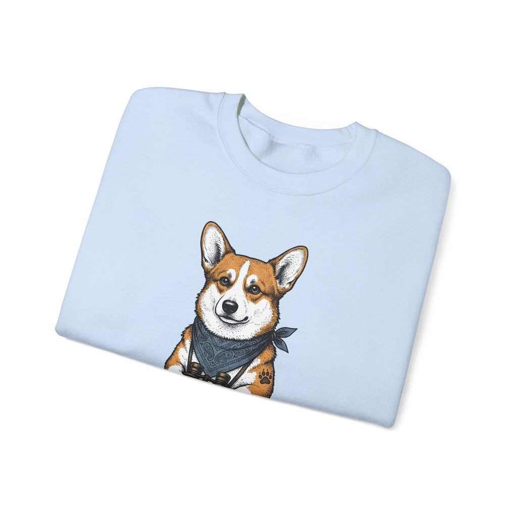Corgi Puppy Sweatshirt Dog Pets Gift Women Sketch Sweatshirt Puppy Sweatshirt Dog Fan Pup Drawing Pet Graphic Retro Spyglass Sweatshirt