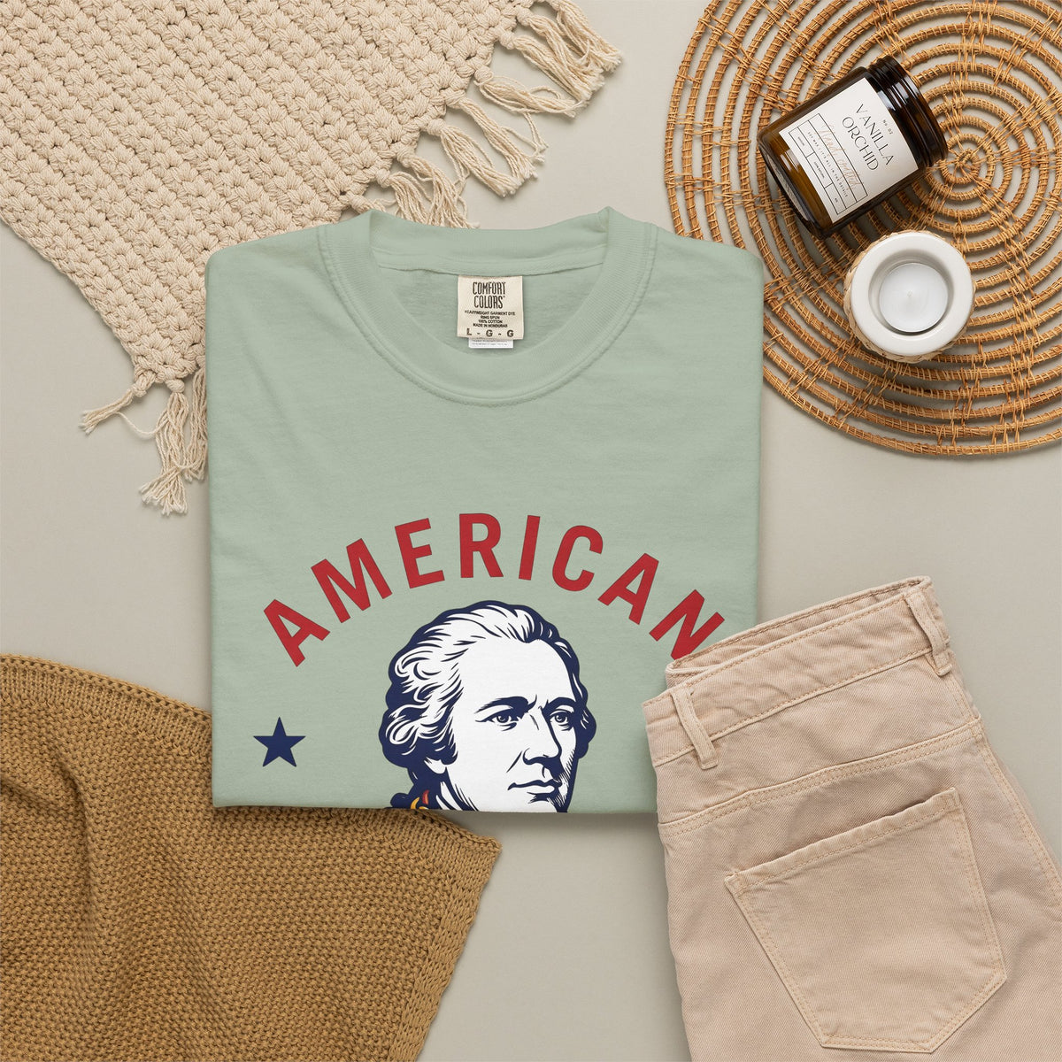 Founding Father Illustration T-Shirt America Heritage Gift Women Traditional T-Shirt Patriot T-Shirt American Fan Historical T-Shirt Heritage
