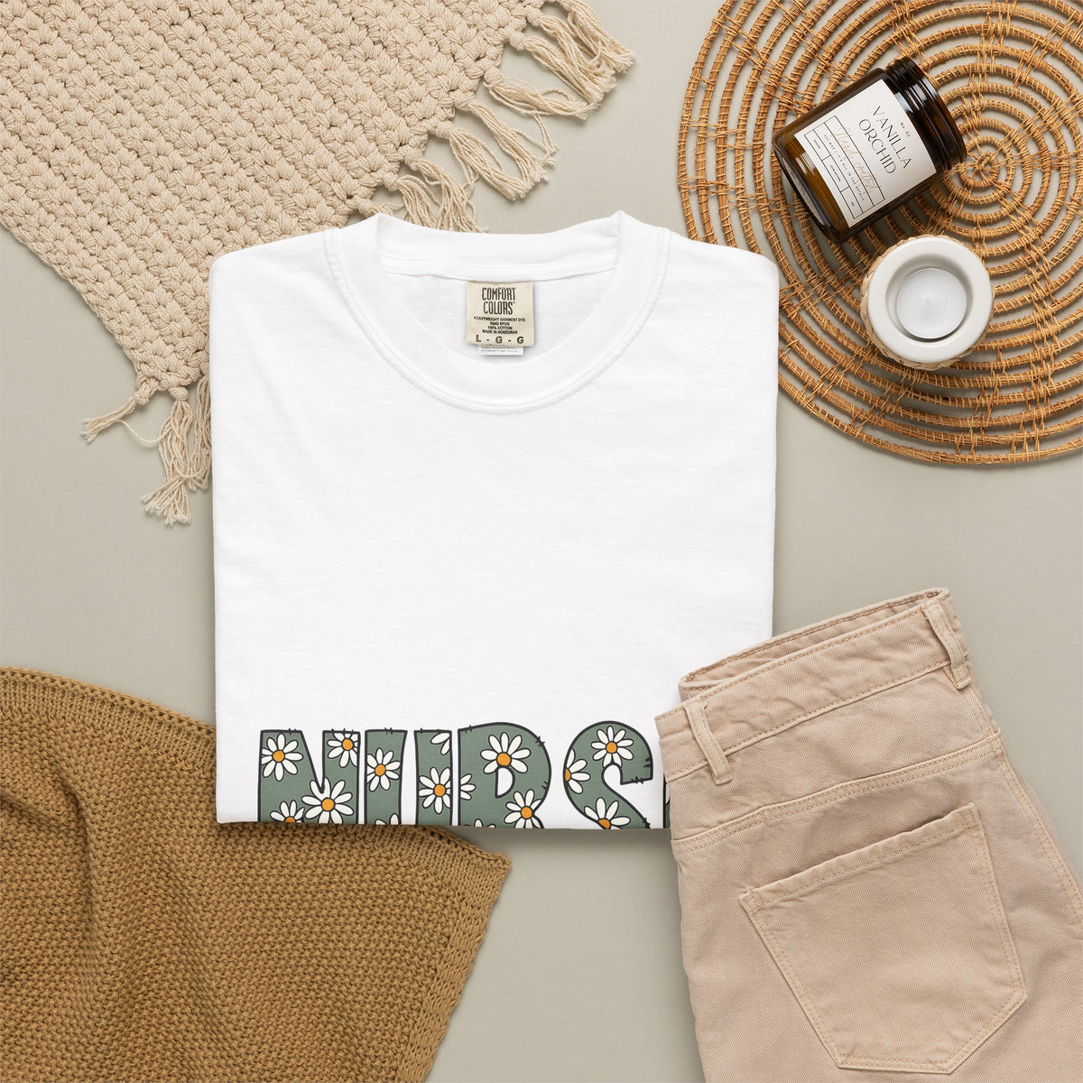 Blossom Monogram T-Shirt Nurse Petals Gift Women Fun T-Shirt Initial T-Shirt Nursing Enthusiast Floral T-Shirt Floral Graphic Classic Bloom T-Shirt
