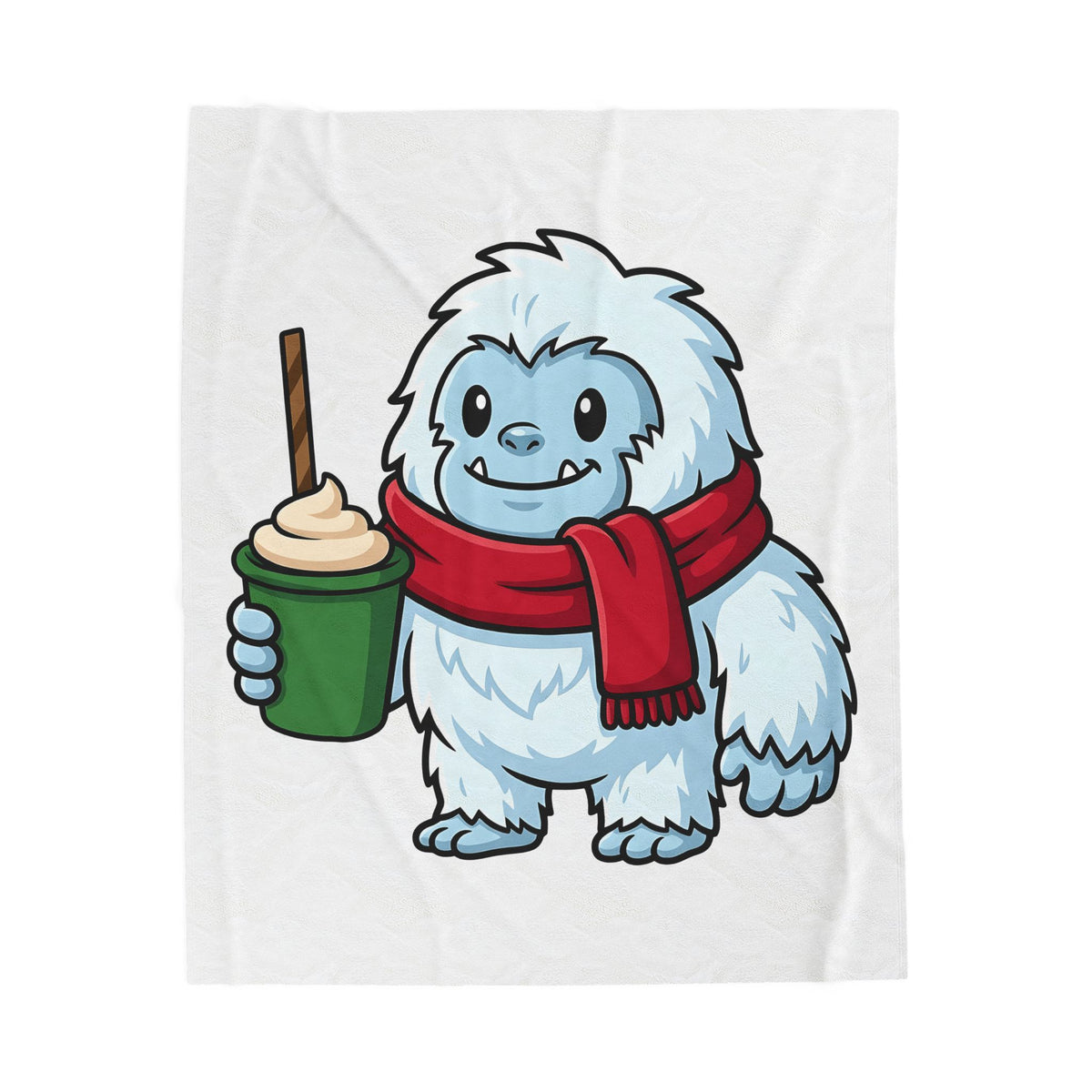 Abominable Snowman Christmas Holiday Gift Comic Yeti Xmas Fan Cartoon Holiday Chibi Blanket