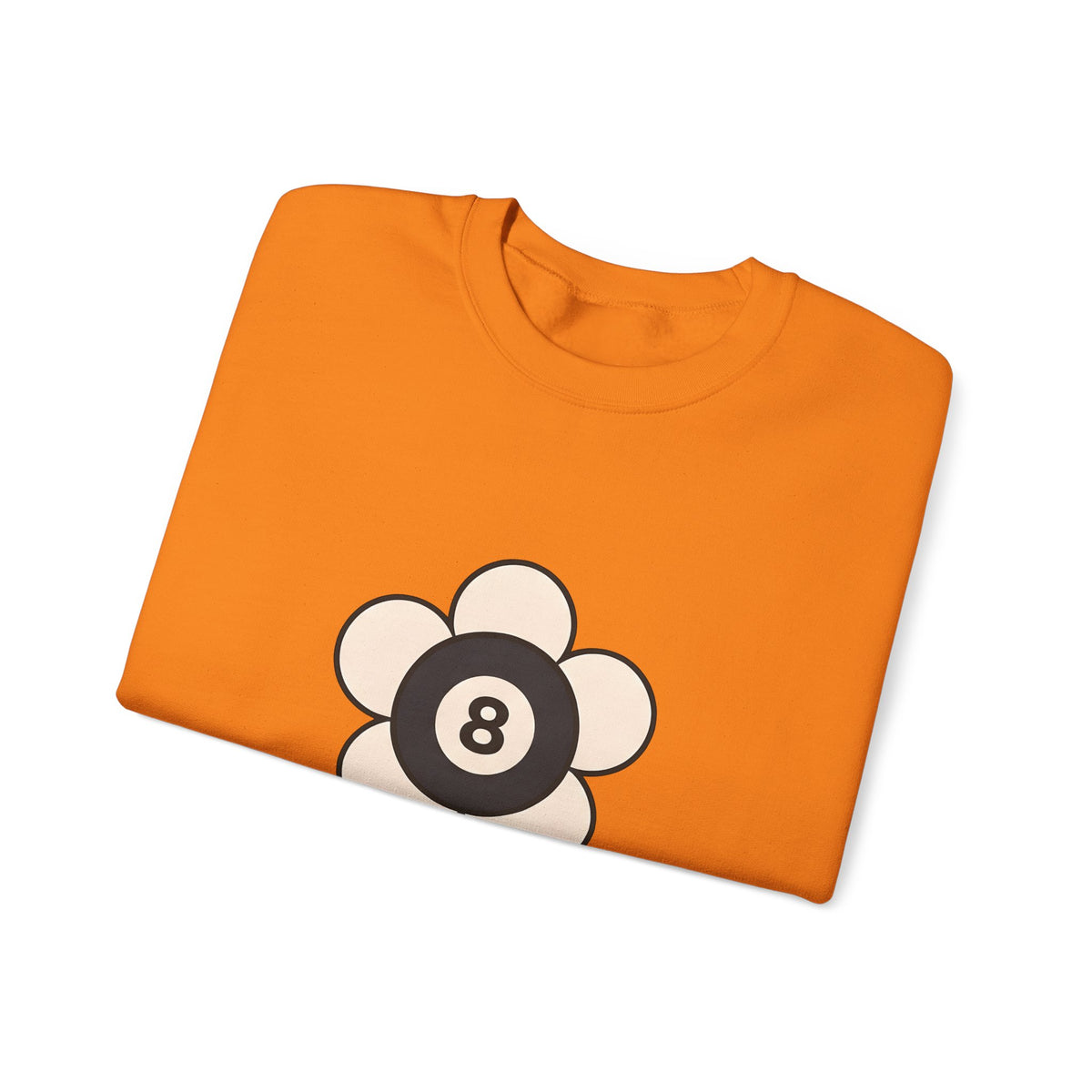 Eight Ball Flower Billiards Plants Gift Modern Magic Flower Pool Fan Artistic Floral Antique Sweatshirt