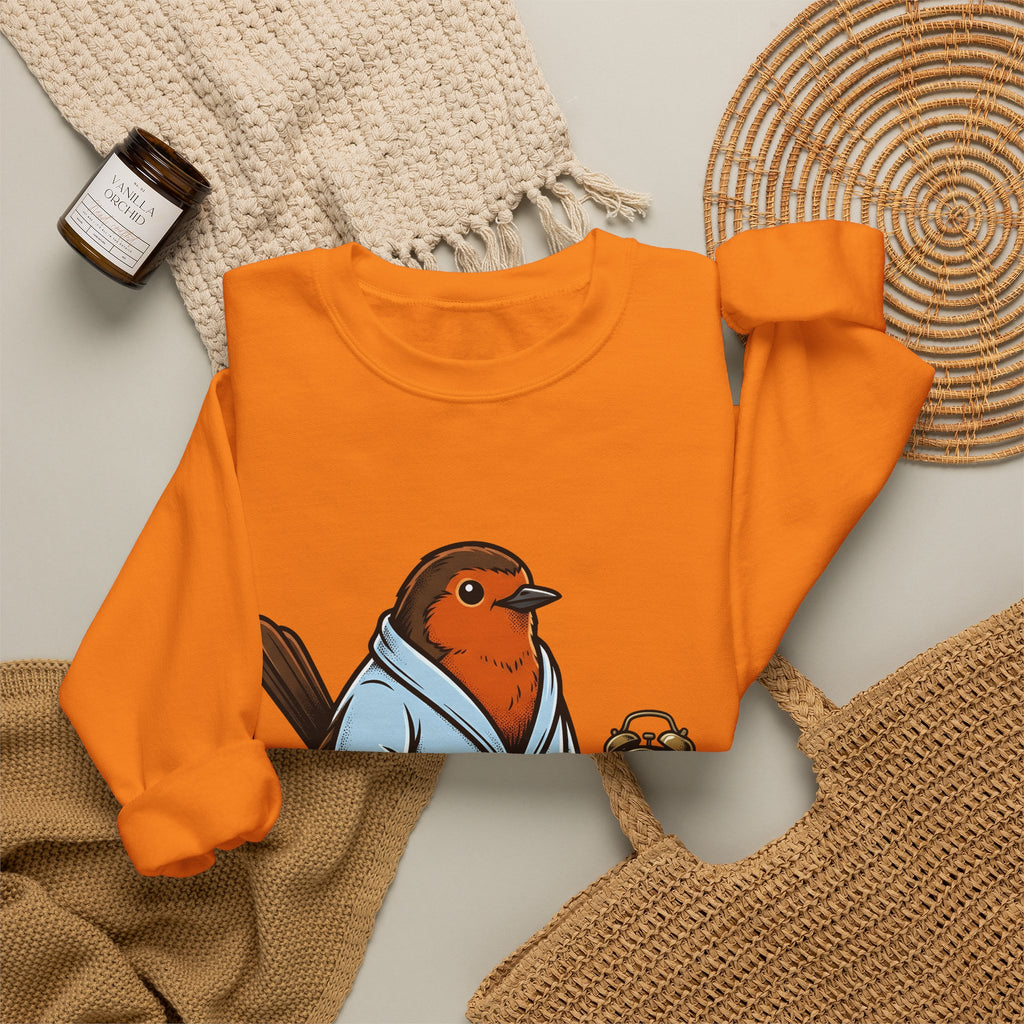 Avian Robe Sweatshirt Funny Creature Gift Women Animated Sweatshirt Bird Sweatshirt Humor Fan Cartoon Sweatshirt Beast Graphic Old School Alarm Sweatshirt