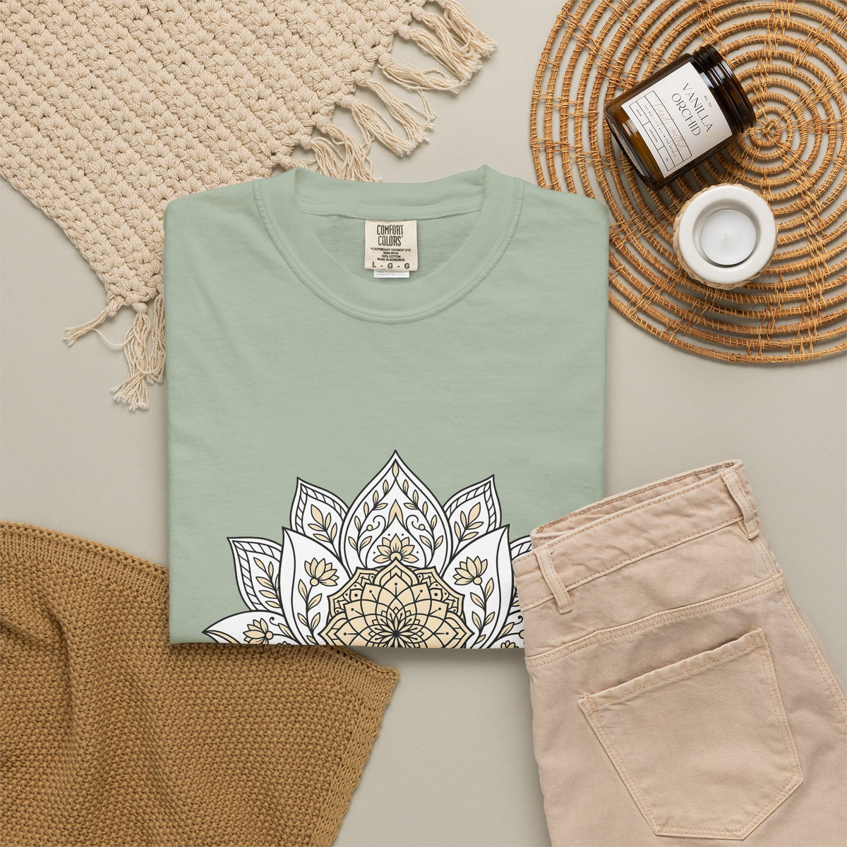 Mandala Bloom T-Shirt Boho Chic Mindfulness Gift Women Folk T-Shirt Flower T-Shirt Bohemian Enthusiast Tribal T-Shirt Meditation Graphic Clean