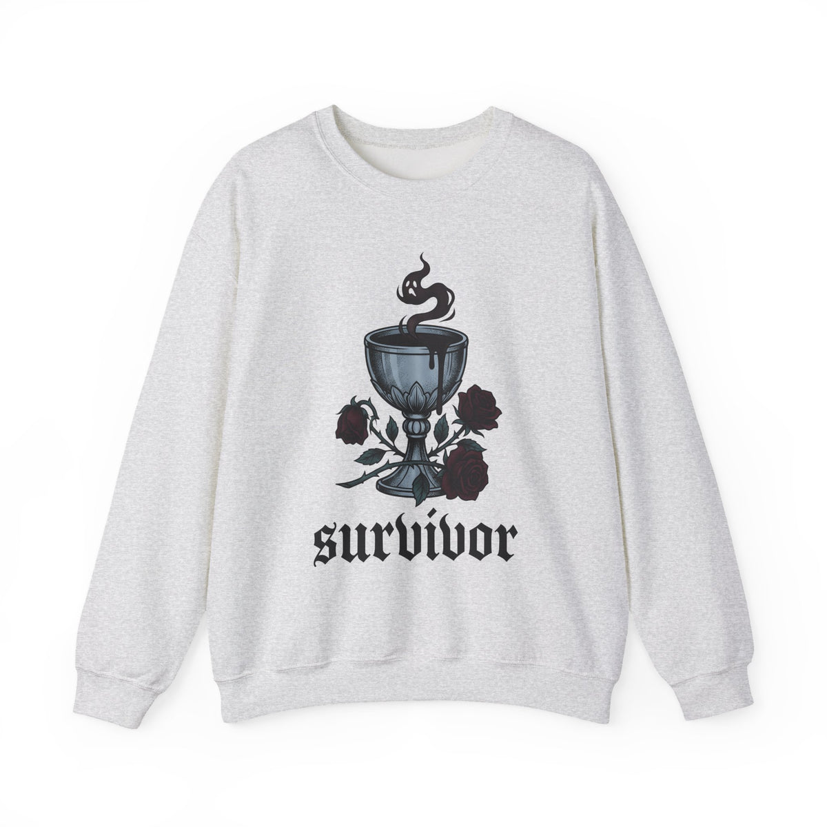 Chalice Roses Sweatshirt Nurses Therapy Gift Women Dark Sweatshirt Goblet Sweatshirt Nurse Enthusiast Gothic Sweatshirt Counseling Graphic Antique Spirit
